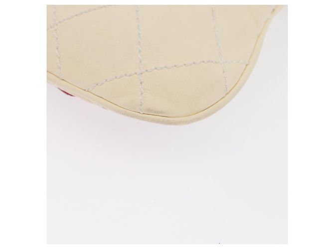 CHANEL Borsa a Spalla in Pelle Wild Stitch con Catena Avorio Oro CC Auth 169894 D'oro Crudo - vista 18
