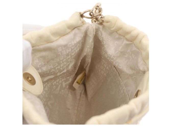CHANEL Borsa a Spalla in Pelle Wild Stitch con Catena Avorio Oro CC Auth 169894 D'oro Crudo - vista 20
