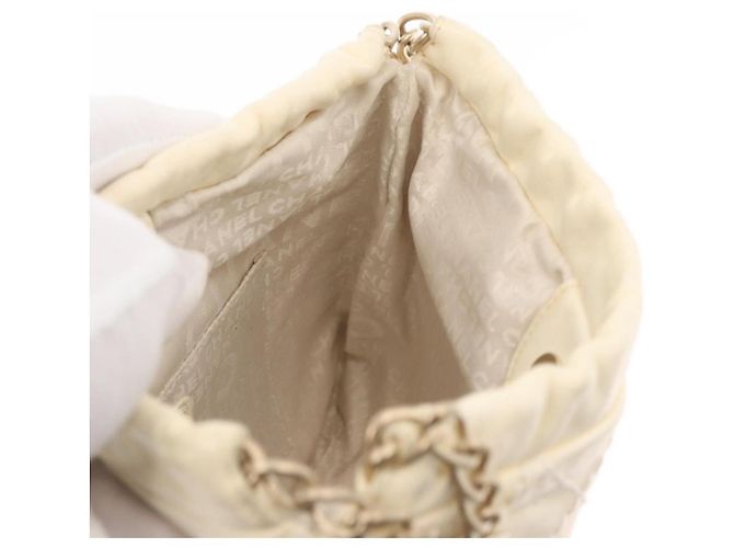 CHANEL Borsa a Spalla in Pelle Wild Stitch con Catena Avorio Oro CC Auth 169894 D'oro Crudo - vista 21