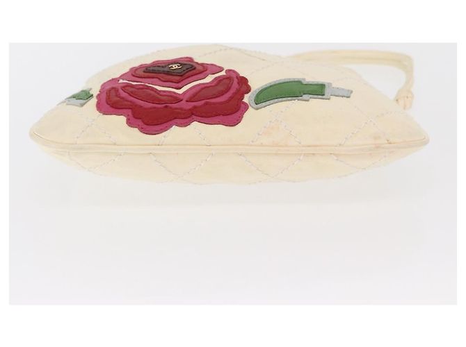 CHANEL Borsa a Spalla in Pelle Wild Stitch con Catena Avorio Oro CC Auth 169894 D'oro Crudo - vista 5