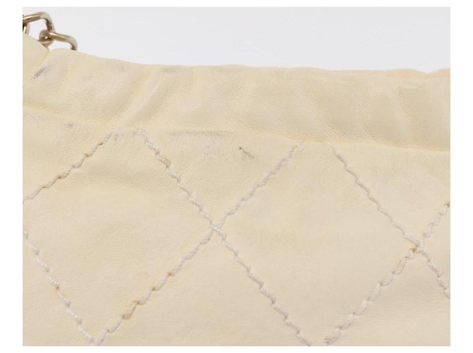 CHANEL Borsa a Spalla in Pelle Wild Stitch con Catena Avorio Oro CC Auth 169894 D'oro Crudo - vista 8