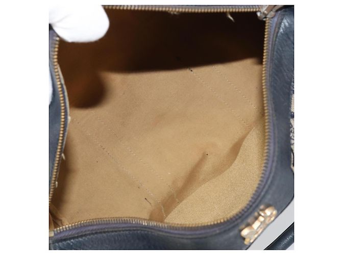 Céline Borsa a mano in tela Macadam C di CELINE, blu navy e oro, autentica, riferimento bs33286 D'oro - vista 11