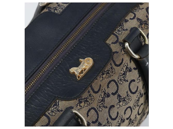 Céline Borsa a mano in tela Macadam C di CELINE, blu navy e oro, autentica, riferimento bs33286 D'oro - vista 17