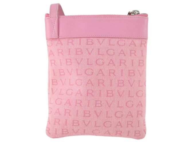 Bulgari Bvlgari Logomania Canvas with Leather Rosa - vista 2