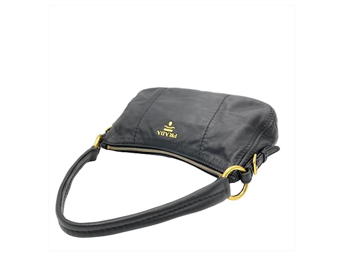Prada Ein-Schulter-Ledertasche Schwarz - Ansicht 3