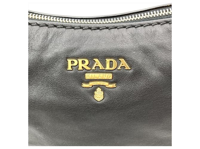 Prada Ein-Schulter-Ledertasche Schwarz - Ansicht 5