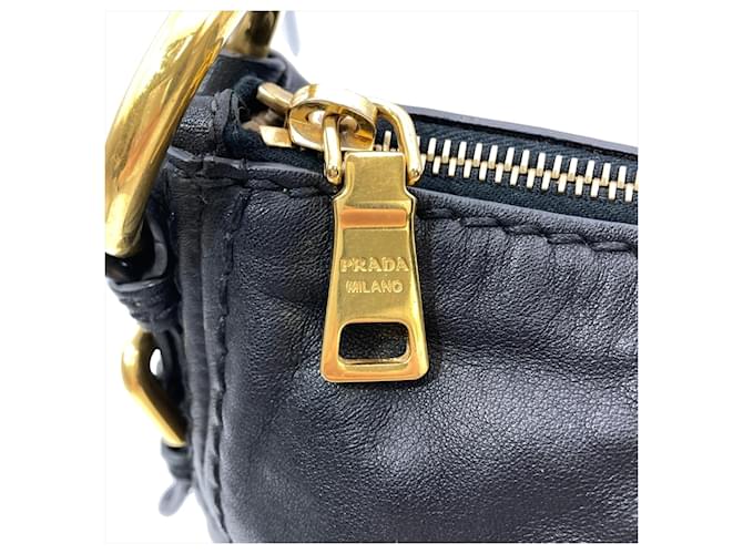 Prada Ein-Schulter-Ledertasche Schwarz - Ansicht 6