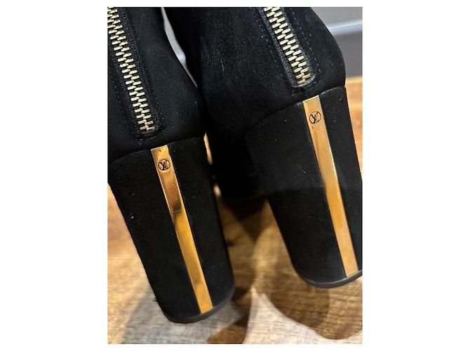 Stivaletti in suede nero Louis Vuitton 39,5 - vista 6