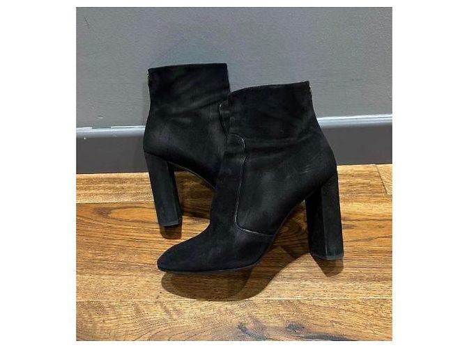 Stivaletti in suede nero Louis Vuitton 39,5 - vista 9