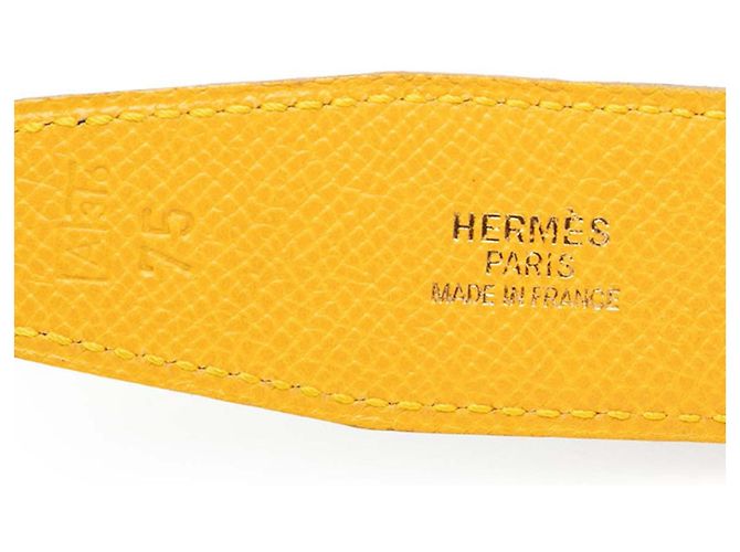 Reversibler Constance H Gürtel von Hermès Gelb Marineblau - Ansicht 5
