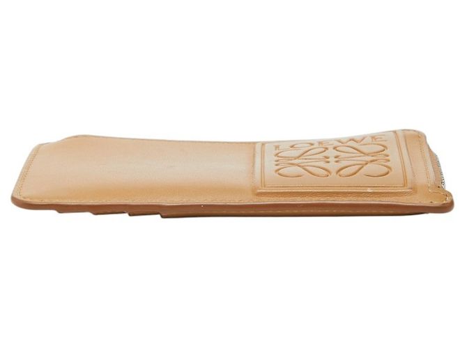 Tarjetero Anagram Loewe en cuero beige camello - vista 3