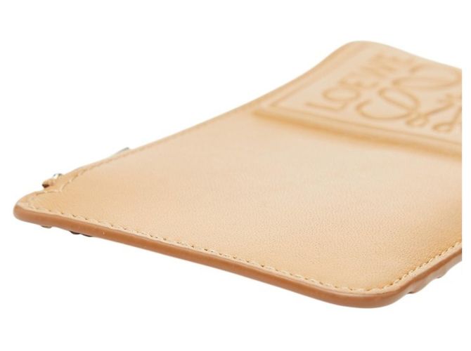 Tarjetero Anagram Loewe en cuero beige camello - vista 4