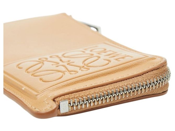 Tarjetero Anagram Loewe en cuero beige camello - vista 5