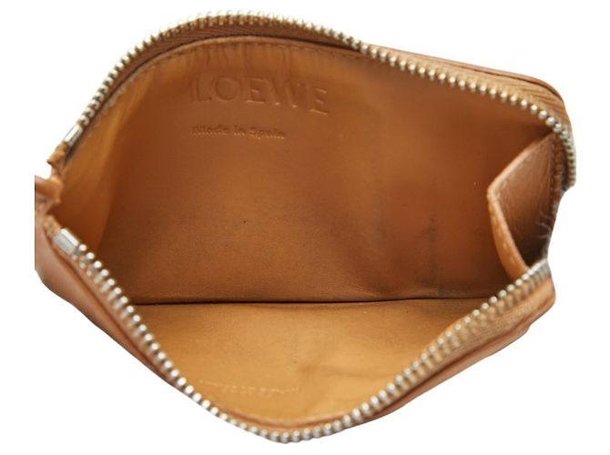 Tarjetero Anagram Loewe en cuero beige camello - vista 6