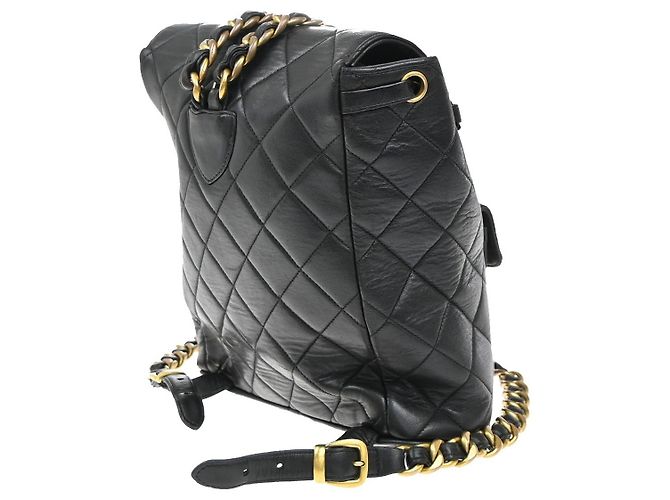 Chanel Duma Drawstring Pelle Trapuntata Small Nero - vista 4