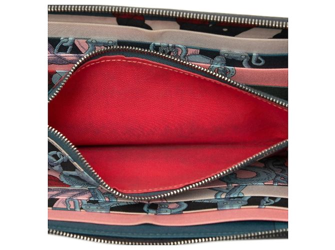 Billetera redonda con cremallera Azap Long de seda Hermès Azul Azul marino - vista 4