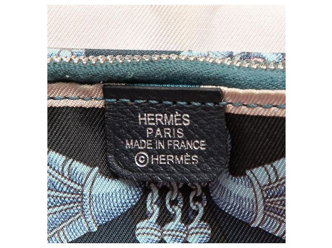 Billetera redonda con cremallera Azap Long de seda Hermès Azul Azul marino - vista 5