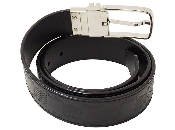 Cintura Boston Santur Damier Infini da uomo Louis Vuitton Nero - vista 2