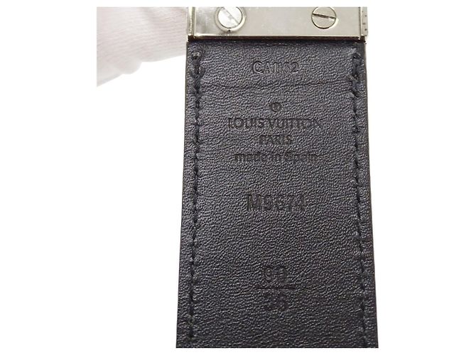 Cintura Boston Santur Damier Infini da uomo Louis Vuitton Nero - vista 5