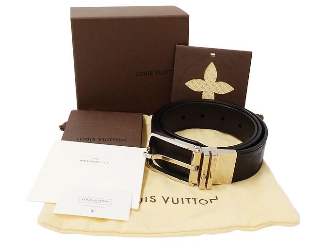 Cintura Boston Santur Damier Infini da uomo Louis Vuitton Nero - vista 6