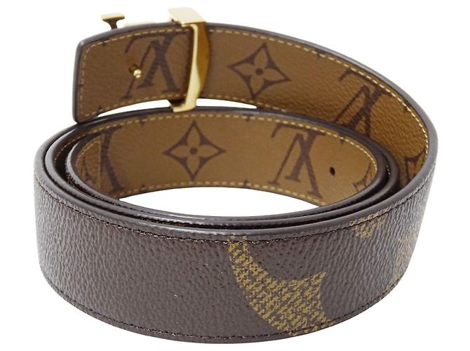 Cinturón de lona Monogram reversible para mujer Louis Vuitton Castaño - vista 2