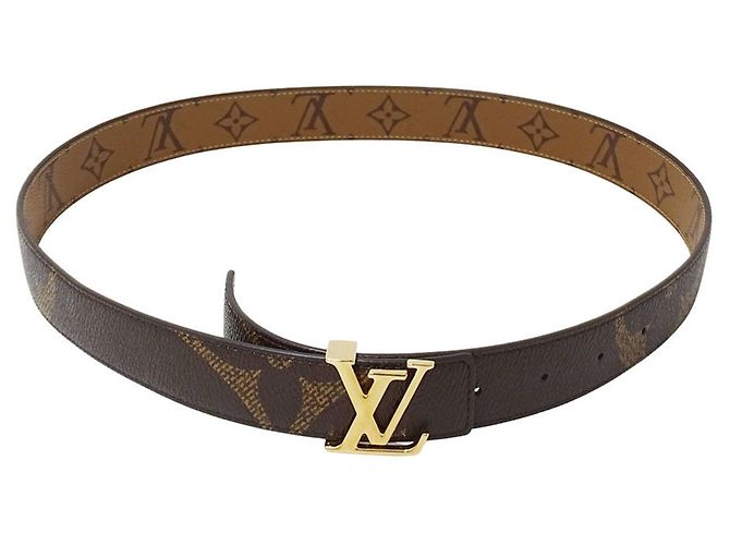 Cinturón de lona Monogram reversible para mujer Louis Vuitton Castaño - vista 3