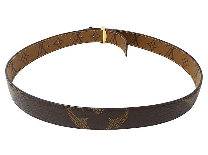 Cinturón de lona Monogram reversible para mujer Louis Vuitton Castaño - vista 4