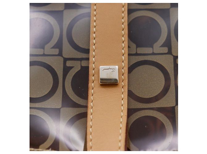 Borsa Tote Gancini di Salvatore Ferragamo Beige - vista 11