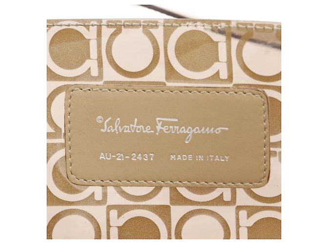 Borsa Tote Gancini di Salvatore Ferragamo Beige - vista 18