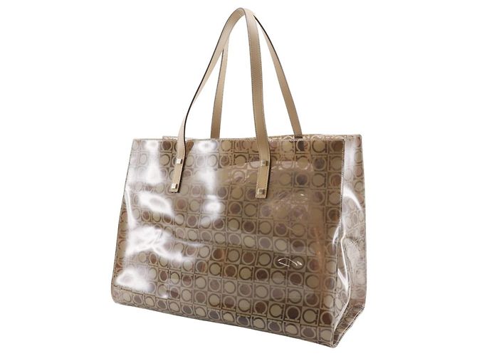 Borsa Tote Gancini di Salvatore Ferragamo Beige - vista 2