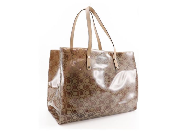 Borsa Tote Gancini di Salvatore Ferragamo Beige - vista 3