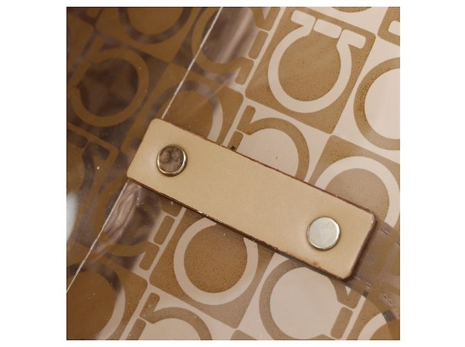 Borsa Tote Gancini di Salvatore Ferragamo Beige - vista 8