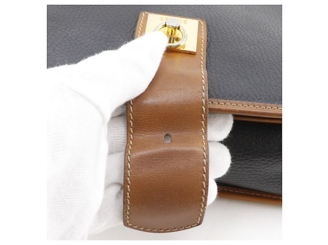 Céline Celine Alte Vintage Schultertasche Schwarz - Ansicht 19