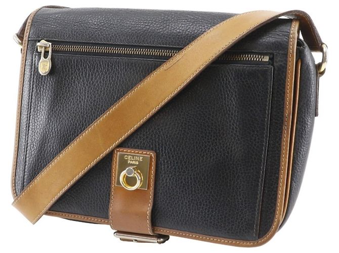 Céline Celine Alte Vintage Schultertasche Schwarz - Ansicht 2