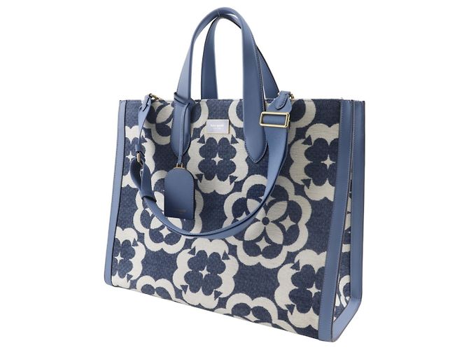 Große Chenille Manhattan Tote von Kate Spade Hellblau - Ansicht 2