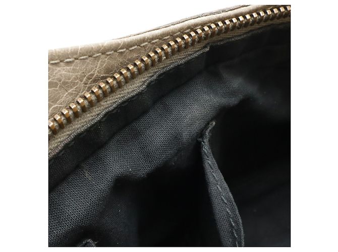 Borsa a spalla in pelle greige Balenciaga Grigio - vista 9