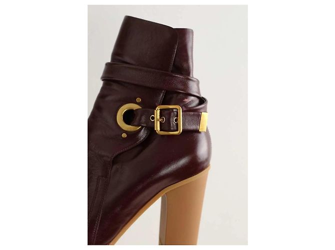 Chloé Bordeaux Lederstiefel - Ansicht 4