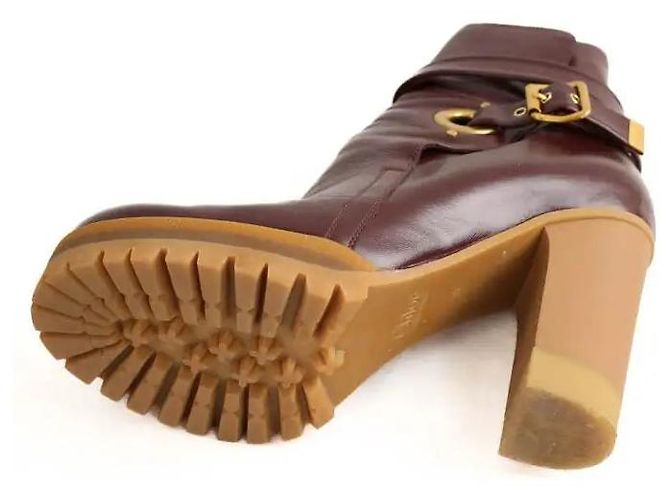 Chloé Bordeaux Lederstiefel - Ansicht 6