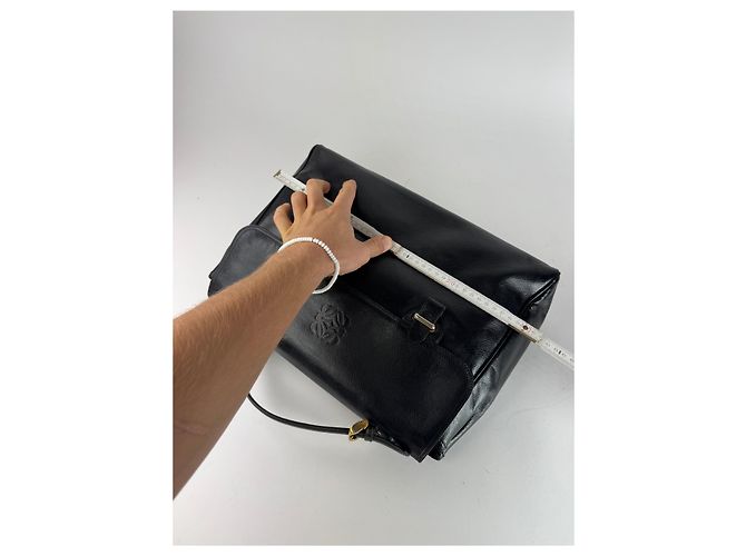 Vintage Loewe 2-Wege Leder Tasche braun schwarz - Ansicht 11