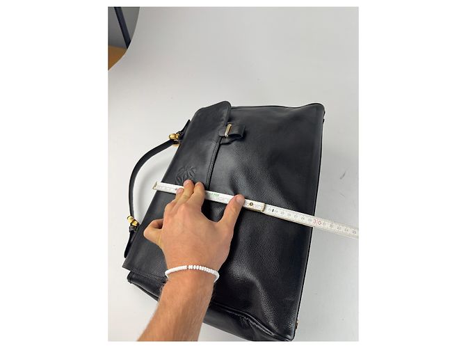 Vintage Loewe 2-Wege Leder Tasche braun schwarz - Ansicht 12