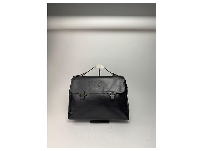 Vintage Loewe 2-Wege Leder Tasche braun schwarz - Ansicht 15