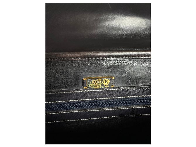 Vintage Loewe 2-Wege Leder Tasche braun schwarz - Ansicht 5