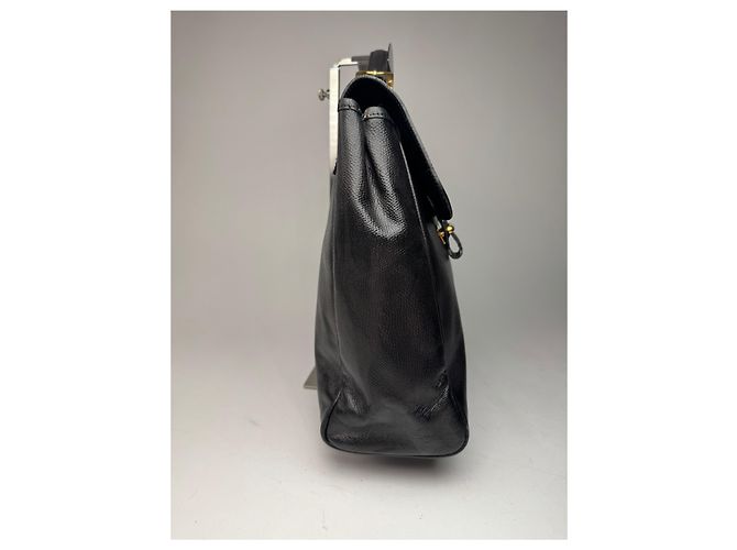 Vintage Loewe 2-Wege Leder Tasche braun schwarz - Ansicht 9