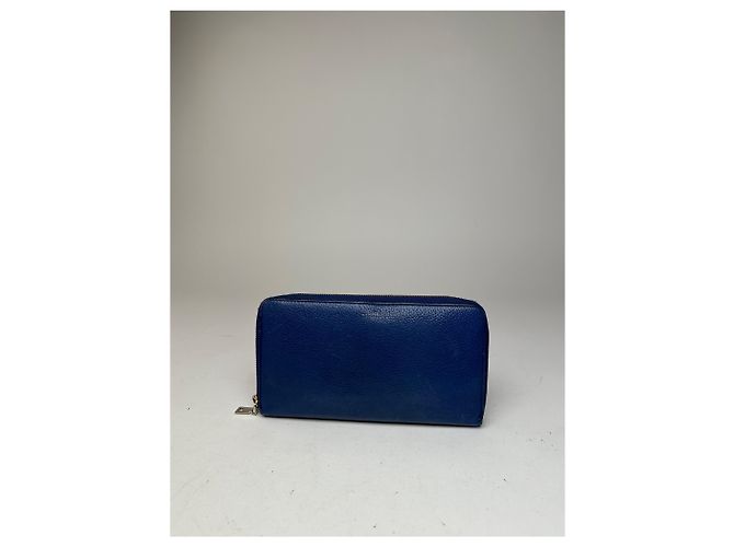Céline Vintage Celine Paris Zippy Leather Wallet Blue - view 11