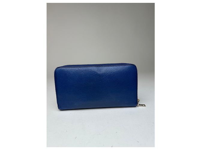Céline Vintage Celine Paris Zippy Leather Wallet Blue - view 2
