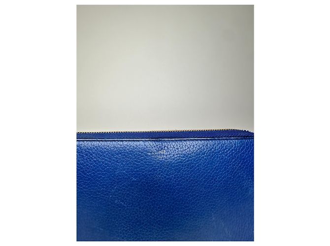 Céline Vintage Celine Paris Zippy Leather Wallet Blue - view 3