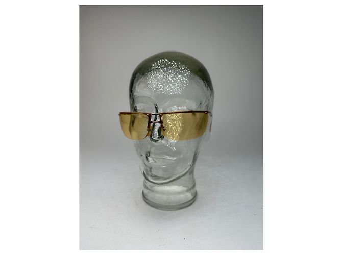 Occhiali da sole vintage Gucci senza montatura oro giallo - vista 11