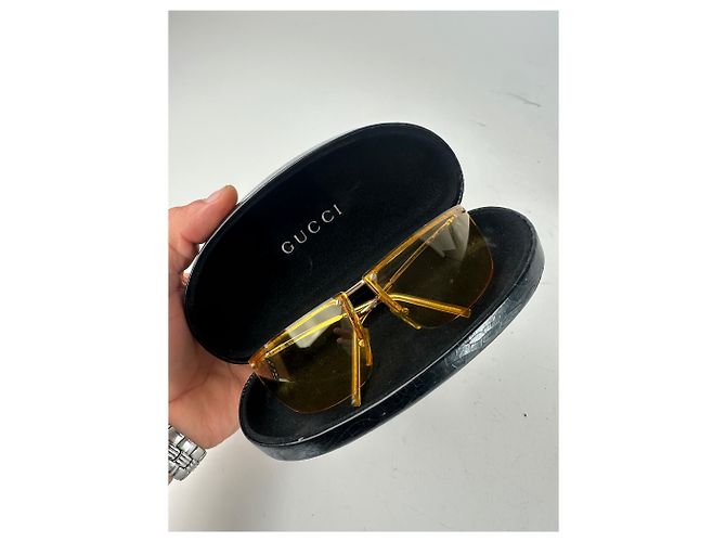 Occhiali da sole vintage Gucci senza montatura oro giallo - vista 13