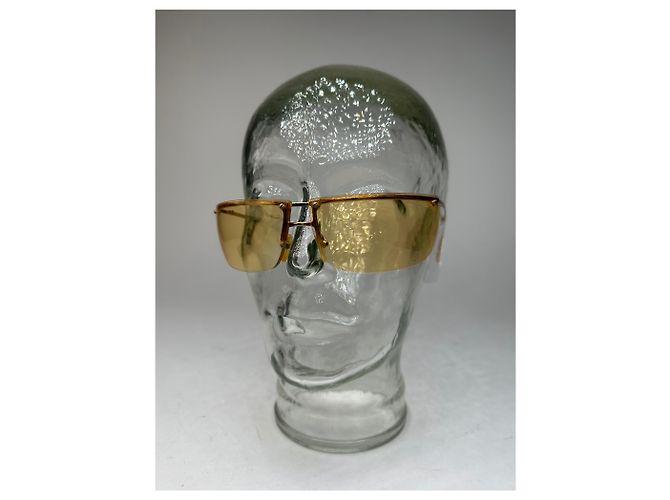 Occhiali da sole vintage Gucci senza montatura oro giallo - vista 3