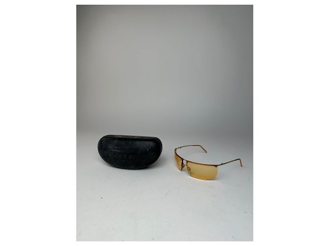 Occhiali da sole vintage Gucci senza montatura oro giallo - vista 4